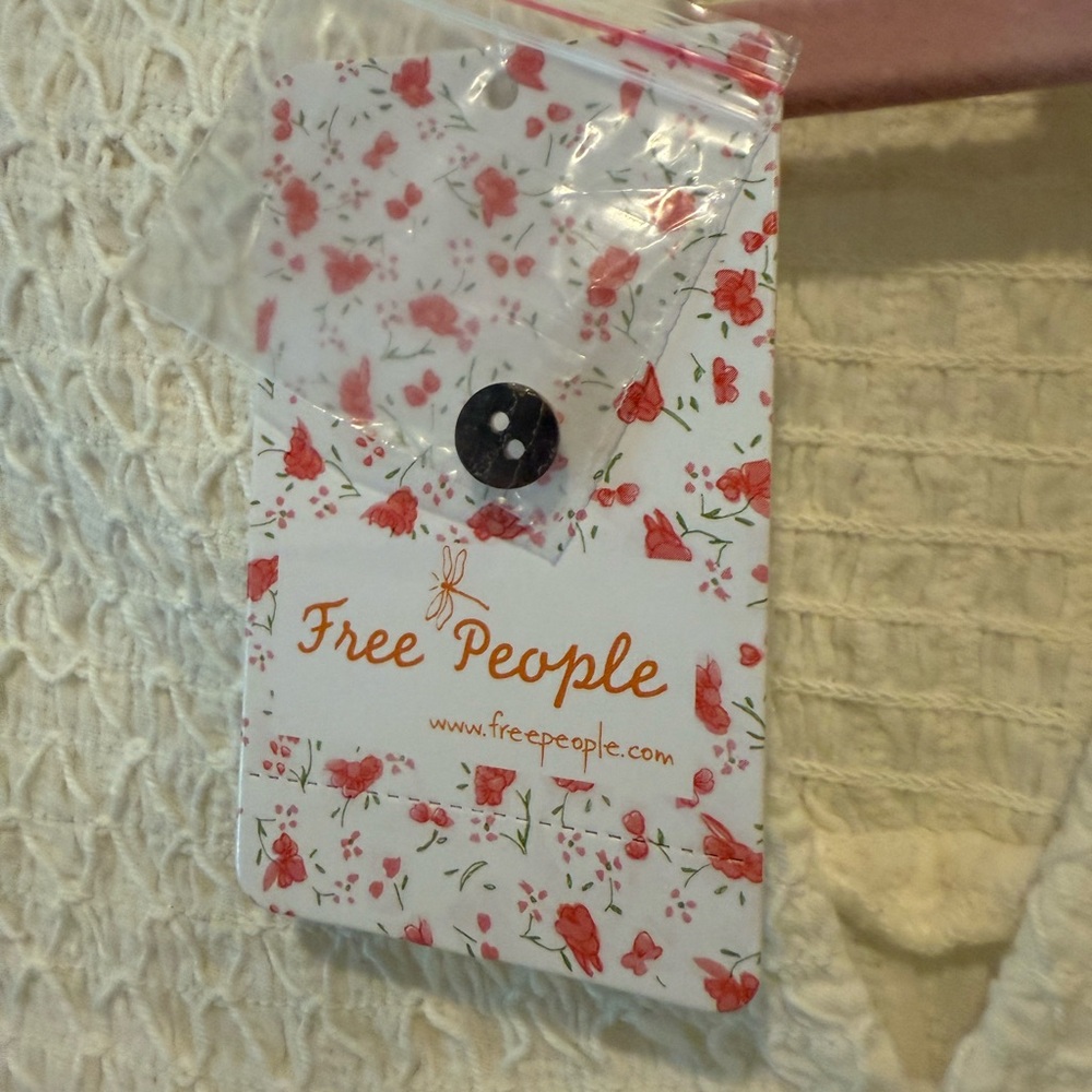 NWT Free People Obi Mila Smocked Tunic Top Ivory Small - Picture 10 of 14